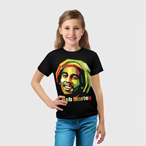 Детская футболка Bob Marley Smile / 3D-принт – фото 5