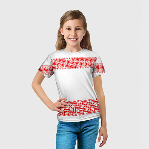 Детская футболка Славянский орнамент (на белом) / 3D-принт – фото 5