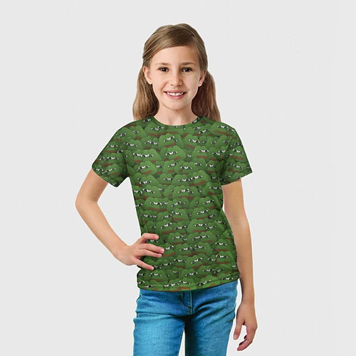 Детская футболка Грустные лягушки / 3D-принт – фото 5