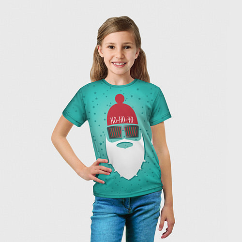Детская футболка Санта хипстер / 3D-принт – фото 5