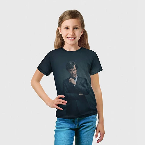 Детская футболка Шерлок в костюме / 3D-принт – фото 5