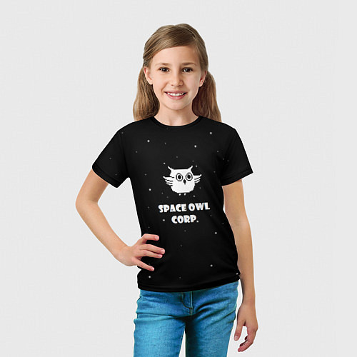 Детская футболка Космическая сова / 3D-принт – фото 5