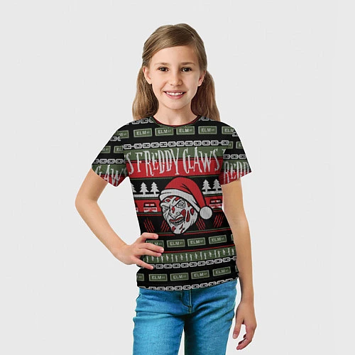 Детская футболка Freddy Christmas / 3D-принт – фото 5
