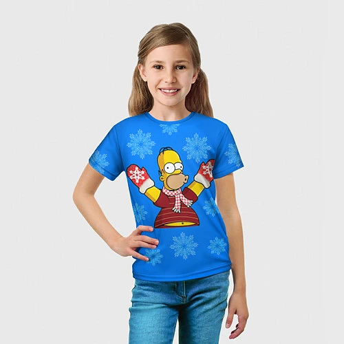 Детская футболка Новогодний Гомер / 3D-принт – фото 5