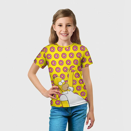 Детская футболка Пончики Гомера Симпсона / 3D-принт – фото 5