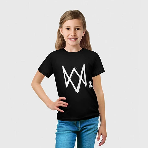 Детская футболка Watch Dogs 2 лого / 3D-принт – фото 5
