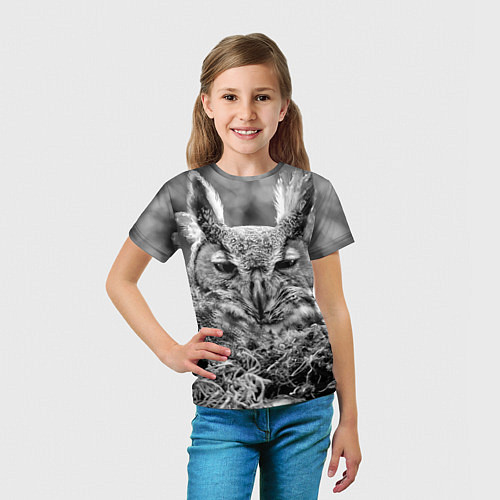 Детская футболка Ночной филин / 3D-принт – фото 5