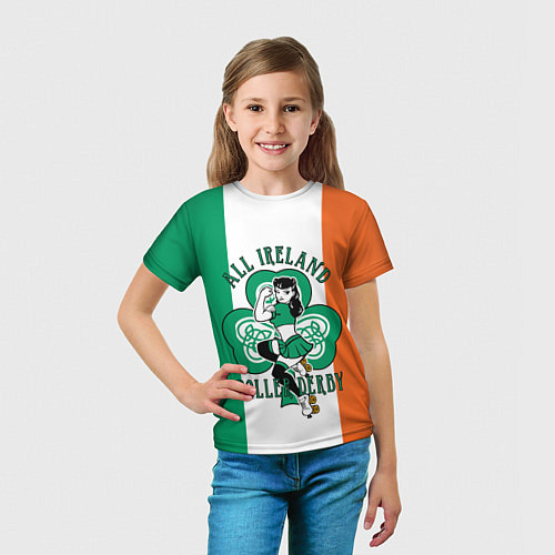 Детская футболка Роллер-дерби - вся Ирландия / 3D-принт – фото 5