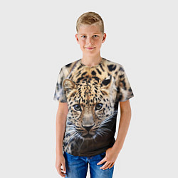 Футболка детская Дикая кошка, цвет: 3D-принт — фото 2