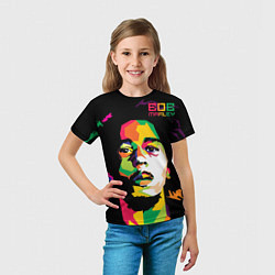 Футболка детская Боб Марли: фан-арт, цвет: 3D-принт — фото 2