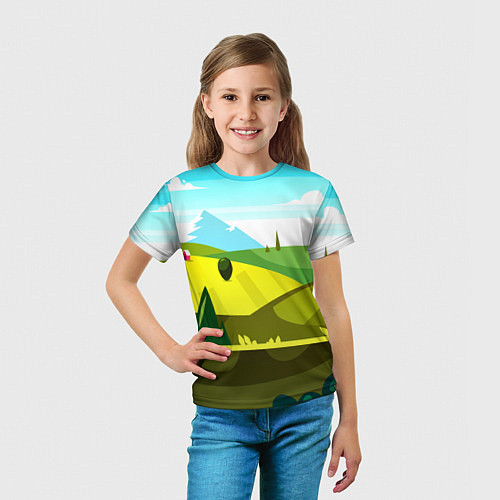 Детская футболка Летние поля / 3D-принт – фото 5