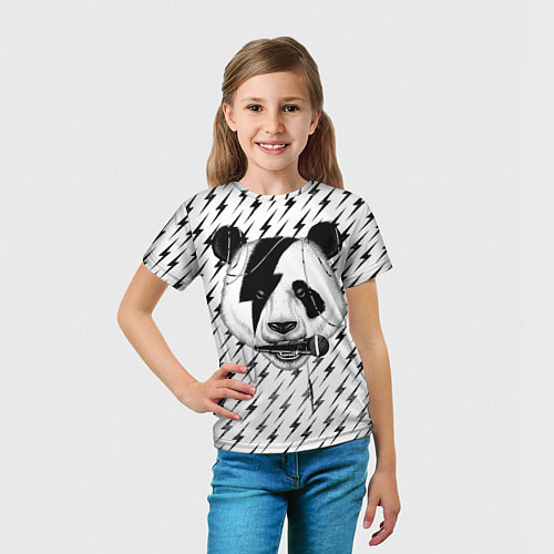 Детская футболка Панда вокалист / 3D-принт – фото 5