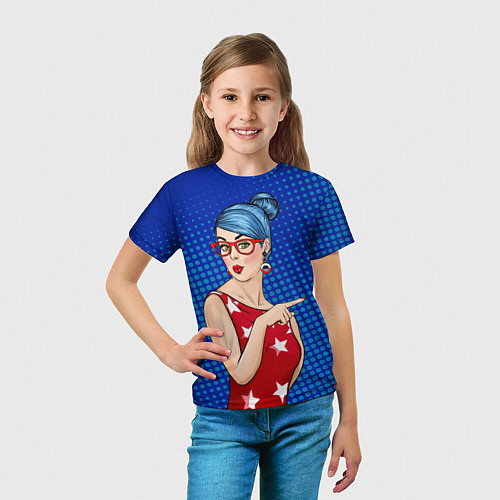 Детская футболка Pop Art Girl / 3D-принт – фото 5