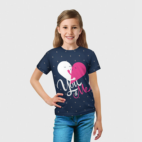 Детская футболка Valentines Day, you and my / 3D-принт – фото 5
