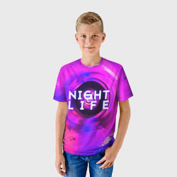 Футболка детская Night life, цвет: 3D-принт — фото 2