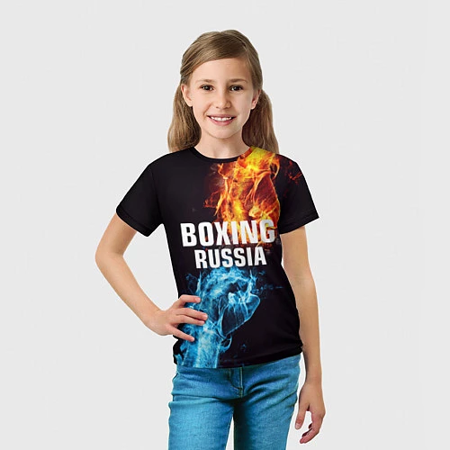 Детская футболка Boxing Russia / 3D-принт – фото 5