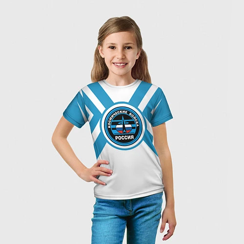 Детская футболка Космические войска России / 3D-принт – фото 5
