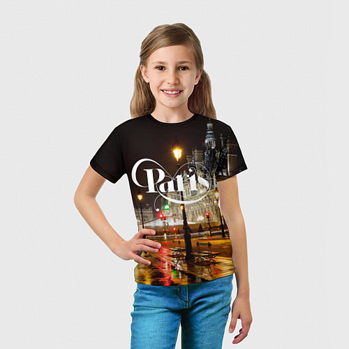 Детская футболка Night Paris / 3D-принт – фото 5