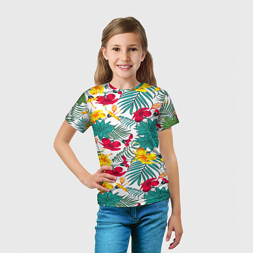 Детская футболка Тропический узор / 3D-принт – фото 5