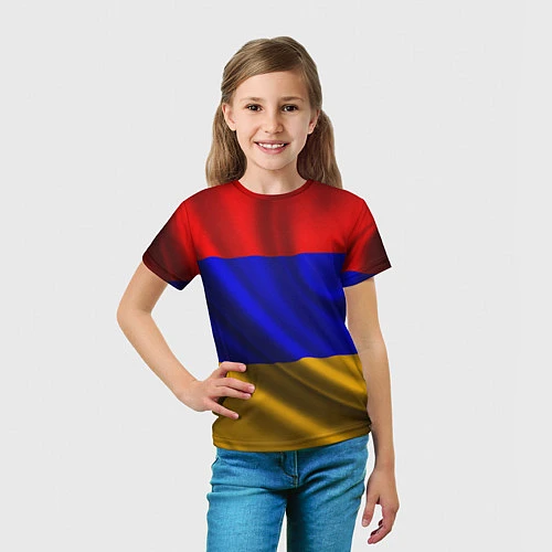 Детская футболка Флаг Армения / 3D-принт – фото 5