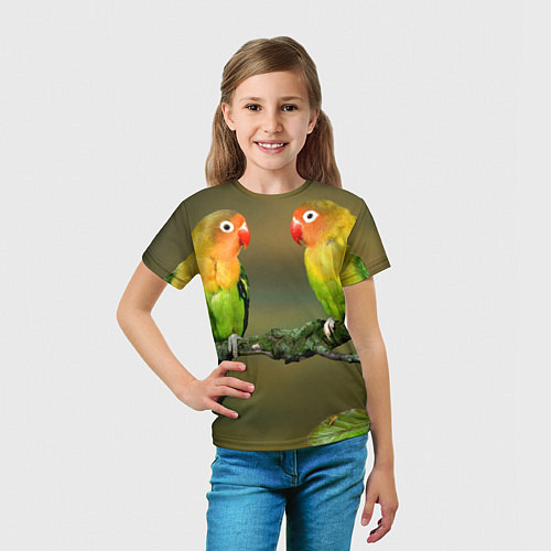 Детская футболка Два попугая / 3D-принт – фото 5