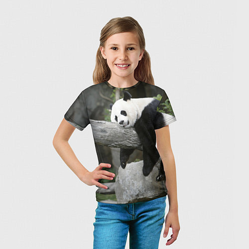Детская футболка Большая уставшая панда / 3D-принт – фото 5