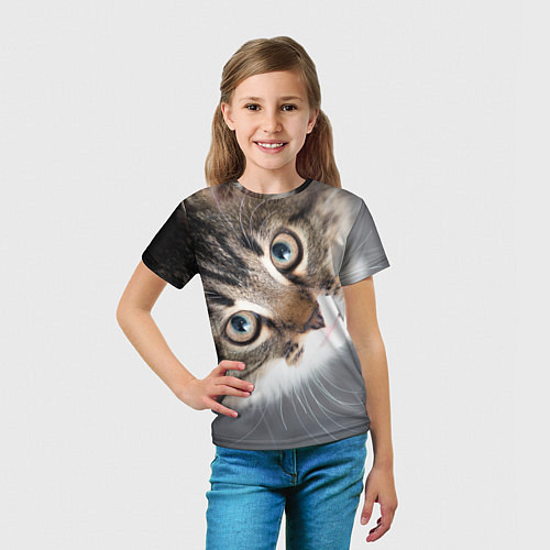 Детская футболка Кошачий взгляд / 3D-принт – фото 5