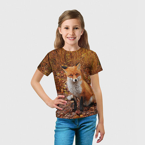 Детская футболка Осенняя лиса / 3D-принт – фото 5