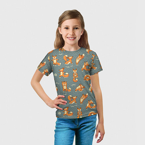 Детская футболка Foxes Yoga / 3D-принт – фото 5