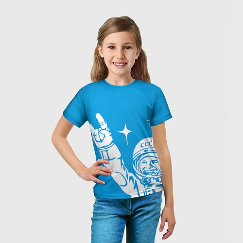 Детская футболка Гагарин рокер / 3D-принт – фото 5