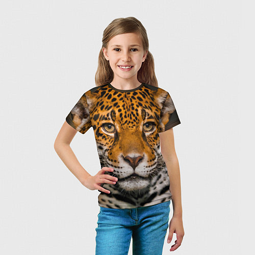 Детская футболка Взгляд ягуара / 3D-принт – фото 5