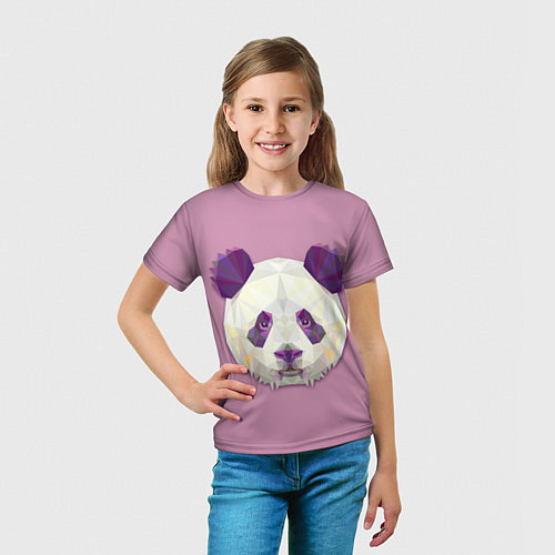 Детская футболка Геометрическая панда / 3D-принт – фото 5