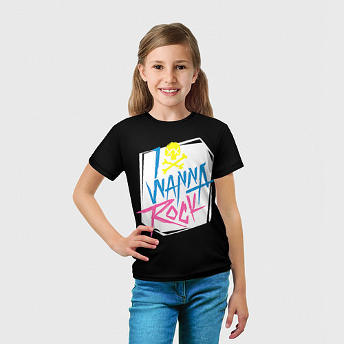 Детская футболка I Wanna Rock! / 3D-принт – фото 5
