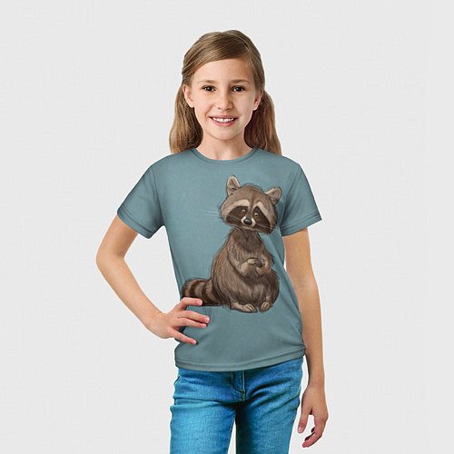 Детская футболка Няшный енотик / 3D-принт – фото 5
