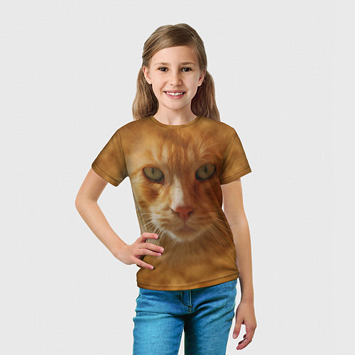 Детская футболка Рыжий котик / 3D-принт – фото 5