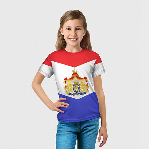 Детская футболка Флаг и герб Голландии / 3D-принт – фото 5