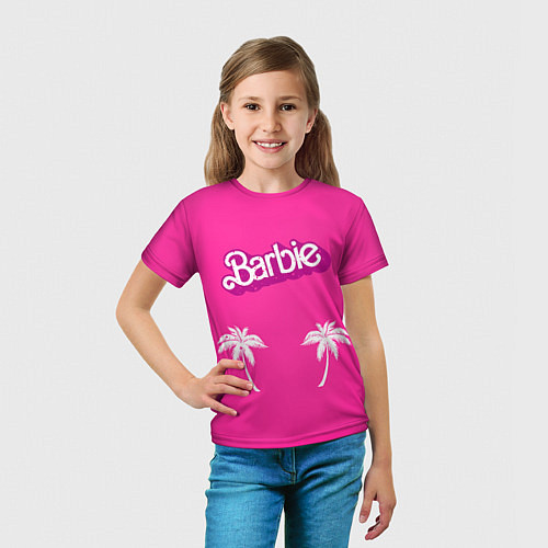 Детская футболка Barbie пальмы / 3D-принт – фото 5