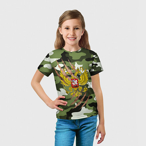 Детская футболка Рваный камуфляж мужской / 3D-принт – фото 5