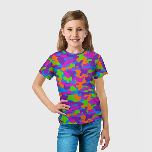 Детская футболка Камуфляж: кислотный / 3D-принт – фото 5