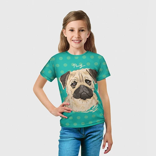Детская футболка Pug Mops / 3D-принт – фото 5