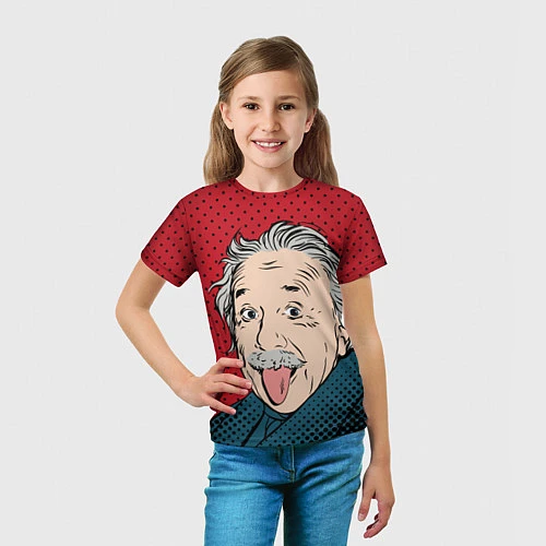 Детская футболка Альберт Эйнштейн: Поп-арт / 3D-принт – фото 5