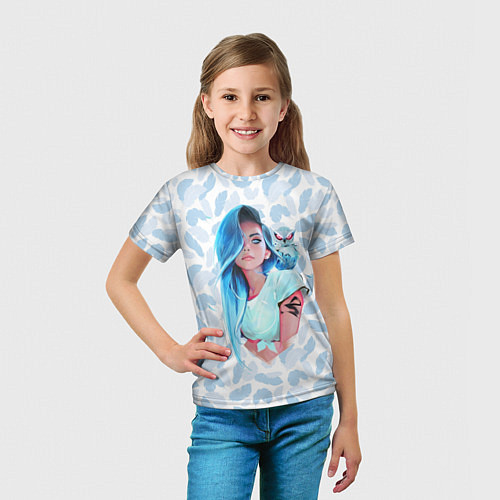 Детская футболка Девушка с совой / 3D-принт – фото 5
