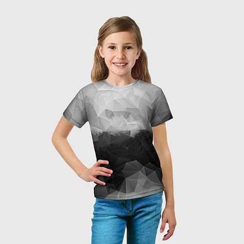 Детская футболка Polygon gray / 3D-принт – фото 5