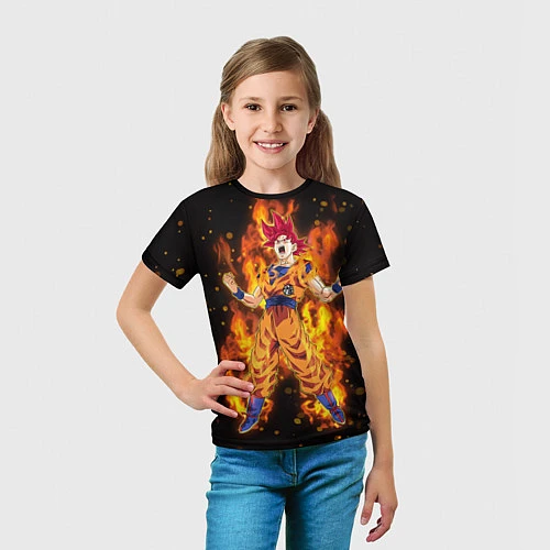 Детская футболка Fire Goku / 3D-принт – фото 5