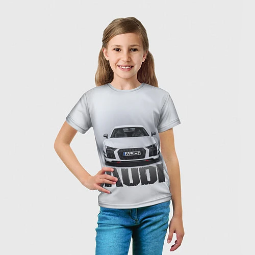 Детская футболка Audi серебро / 3D-принт – фото 5