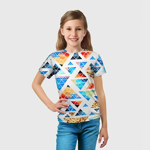 Детская футболка Космические треугольники / 3D-принт – фото 5