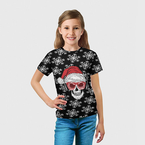 Детская футболка Santa Skull хипстер / 3D-принт – фото 5