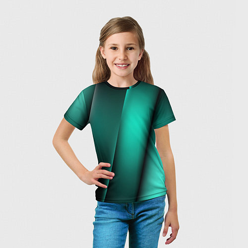 Детская футболка Emerald lines / 3D-принт – фото 5