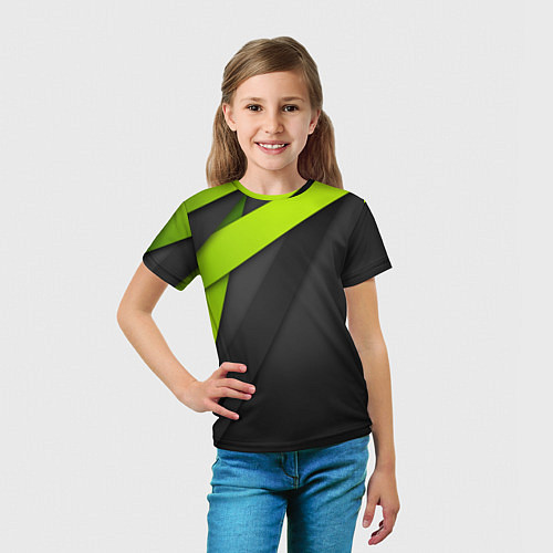 Детская футболка Спортивная геометрия 6 / 3D-принт – фото 5