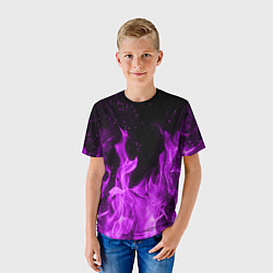 Футболка детская Фиолетовый огонь, цвет: 3D-принт — фото 2